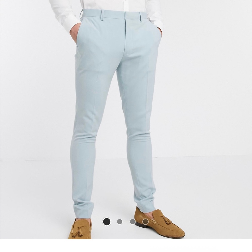 ASOS Light Blue Slim-Fit Suit Pants